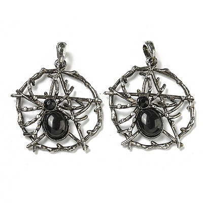 Natural Obsidian Pendants G-P547-05AS-11-1