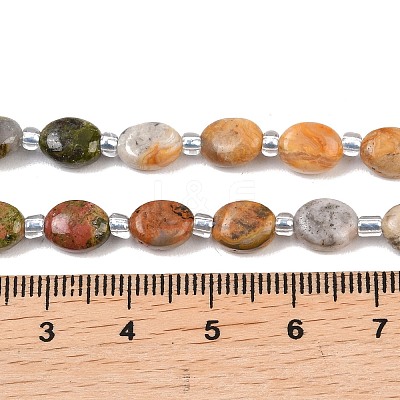 Natural Crazy Agate & Unakite & Quartz Crystal & Synthetic Blue Lace Agate & Lemon Jade Beads Strands G-Z135-A03-1