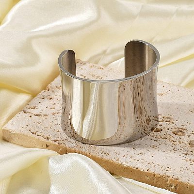 304 Stainless Steel Open Cuff Bangles BJEW-U015-01P-1
