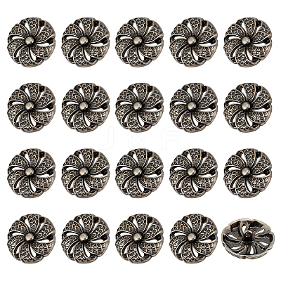 20Pcs Alloy Shank Buttons BUTT-PH0001-58AS-1