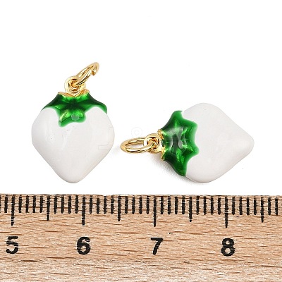 Brass Enamel Fruit Pendants KK-I377-04G-A-1