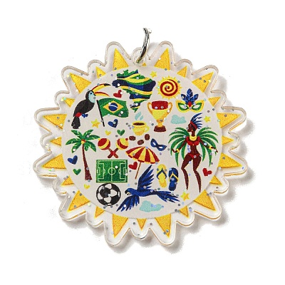 Printed Acrylic Pendants OACR-G030-02E-1