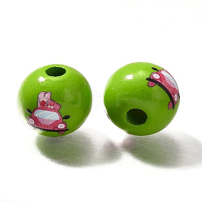 Valentine's Day Element Printed Wood Beads WOOD-R002-01-20-1