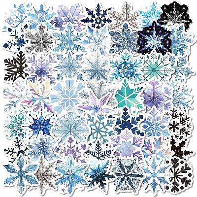 50Pcs Snowflake Paper Stickers DIY-P085-04-1
