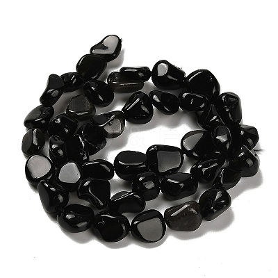 Natural Obsidian Beads Strands G-P497-01E-65-1