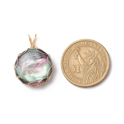 Resin Imitation Shell Pendants PALLOY-JF01851-1