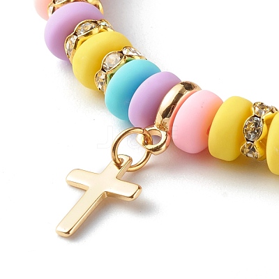 Handmade Polymer Clay Beads Stretch Bracelets BJEW-JB06488-1