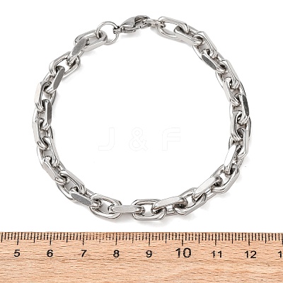 304 Stainless Steel Cable Chain Bracelets for Women Men LS-BJEW-F529-04P-1