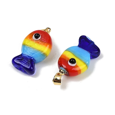 Handmade Lampwork Pendants LAMP-A007-01G-05-1