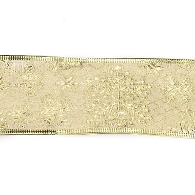 Snowflake Pattern Cotton Ribbon DIY-P012-01B-02-1
