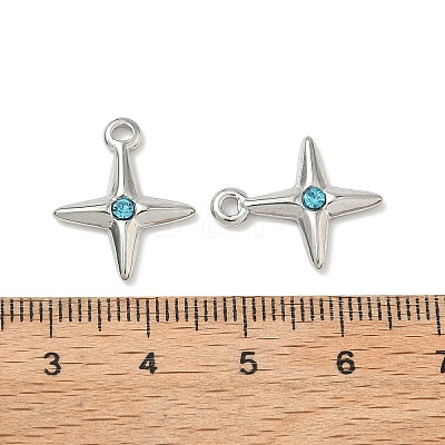 304 Stainless Steel Rhinestone Pendants X-STAS-L308-04A-P-1