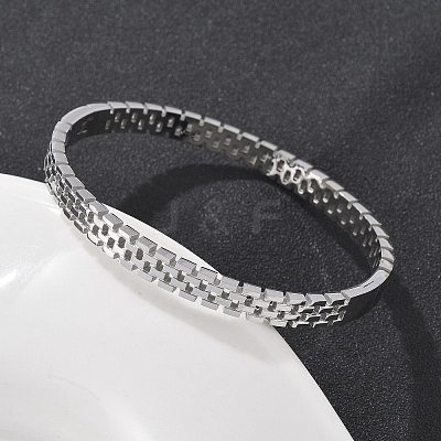 304 Stainless Steel Watch Band Bangles for Women BJEW-Z092-03P-1