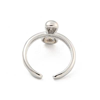 Brass Letter Open Cuff Rings for Women RJEW-G313-01I-P-1
