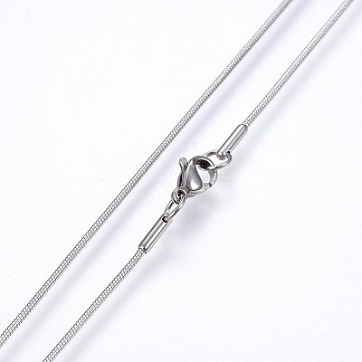 Non-Tarnish 304 Stainless Steel Snake Chain Necklaces NJEW-E122-32A-1