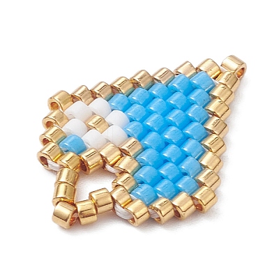 Beaded Heart Charms PALLOY-MZ01147-02-1