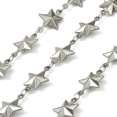304 Stainless Steel Star Link Chains CHS-A017-01P-1
