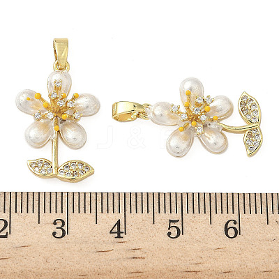 Brass Micro Pave Cubic Zirconia Pendants KK-H076-06G-02-1