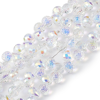 Transparent Electroplate Glass Beads Strands EGLA-F152B-AB02-1