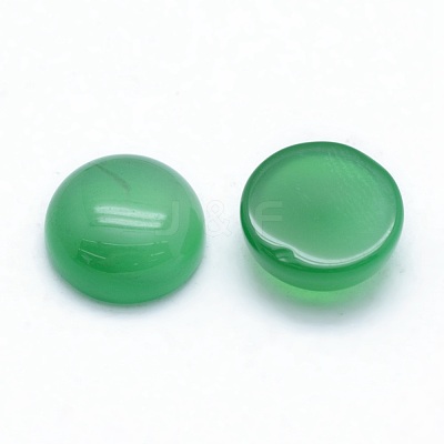 Natural Dyed & Heated Green Onyx Agate Cabochons G-P393-R04-10mm-1