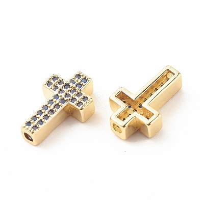 Rack Plating Brass Cubic Zirconia Beads KK-B051-06G-04-1