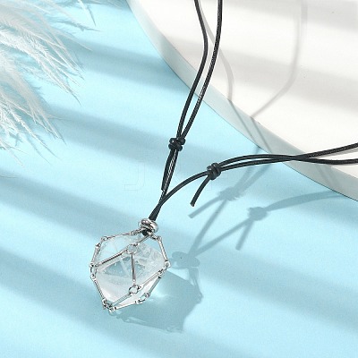 Brass Macrame Pouch Empty Stone Holder for Pendant Necklaces Making NJEW-JN04547-02-1