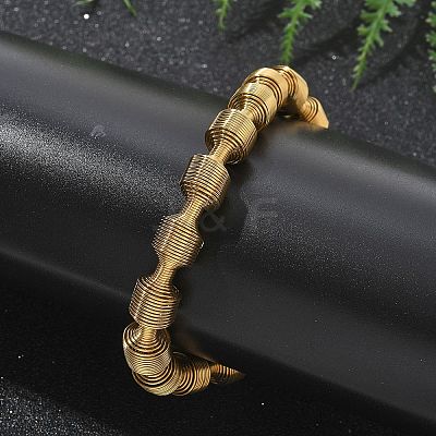 304 Stainless Steel Stretch Bangles for Women BJEW-P315-02H-G-1