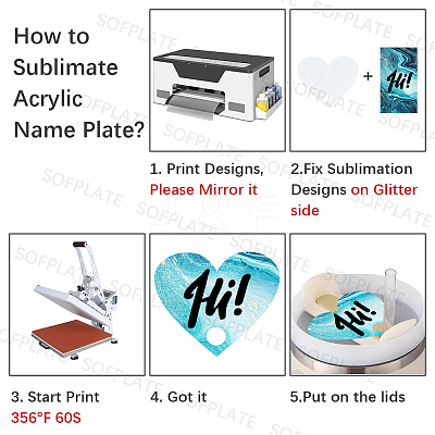 8Pcs Acrylic Heat Transfer Big Pendants FIND-SP0003-09C-1
