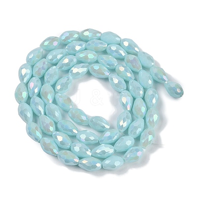 Opaque Solid Color Electroplate Glass Beads Strands EGLA-N013-P4mm-B11-1