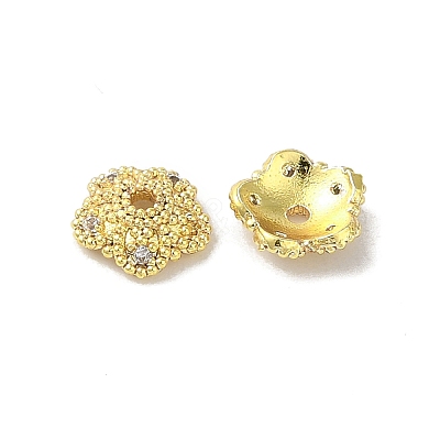 Rack Plating Brass Beads Caps KK-B088-04A-G-1