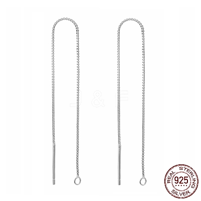 Anti-Tarnish Rhodium Plated 925 Sterling Silver Stud Earring Findings STER-E051-C-01P-1