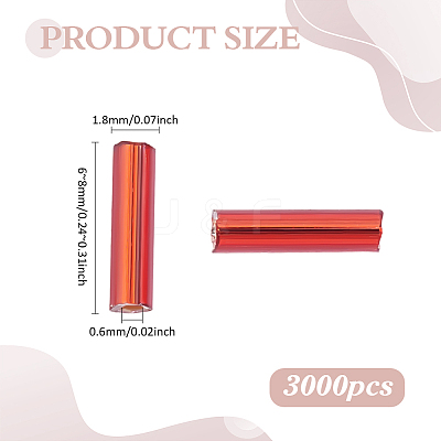 3000Pcs Glass Bugle Beads SEED-ME0001-27B-1