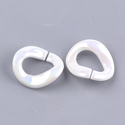 Acrylic Imitation Pearl Linking Rings OACR-S024-46-1