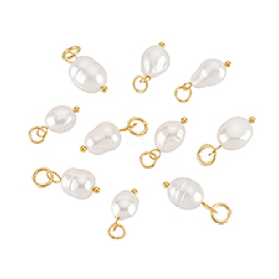 10Pcs 2 Styles Natural Cultured Freshwater Pearl Pendants PALLOY-PH01897-1