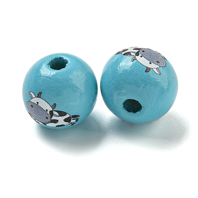 Natural Wood European Beads WOOD-F014-01B-1