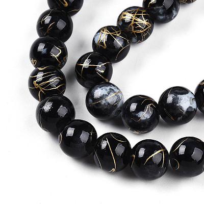 Baking Paint Glass Beads LS-X1-DGLA-N003-10mm-B10-1