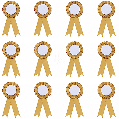 12Pcs Award Ribbon Shape Iron Badge Pins JEWB-CP0001-52-1