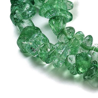 Transparent Crackle Glass Beads Strands GLAA-U004-01C-1
