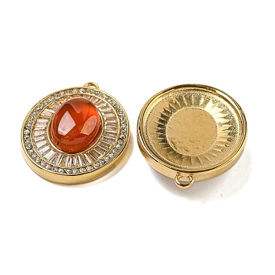 Natural Carnelian(Dyed & Heated) Oval Pendants STAS-L080-010G-01-1