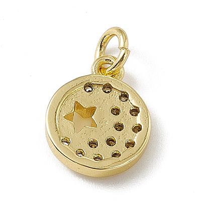 Brass Micro Pave Cubic Zirconia Charms ZIRC-F132-91G-1