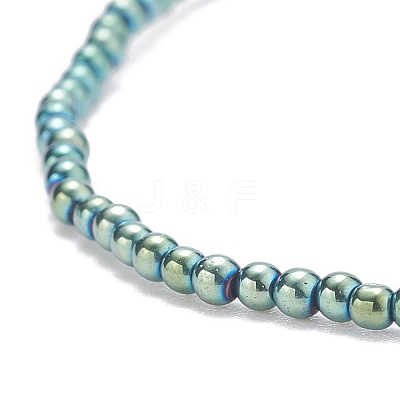 Glass Round Beaded Stretch Bracelet for Women BJEW-JB07911-1