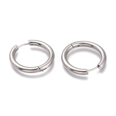 Tarnish Resistant 201 Stainless Steel Huggie Hoop Earrings EJEW-L256-05Q-P-1