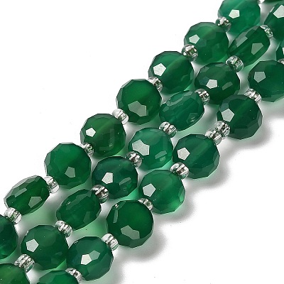 Natural Green Onyx Agate(Dyed & Heated) Beads Strands G-B153-A04-1