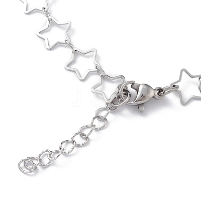 Non-Tarnish 304 Stainless Steel Star Link Chain Anklets for Men Women X-STAS-B039-14P-1