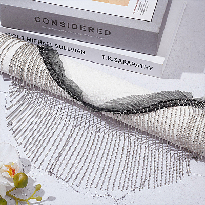 Polyester Tassel Lace Ribbon OCOR-WH0082-491-1