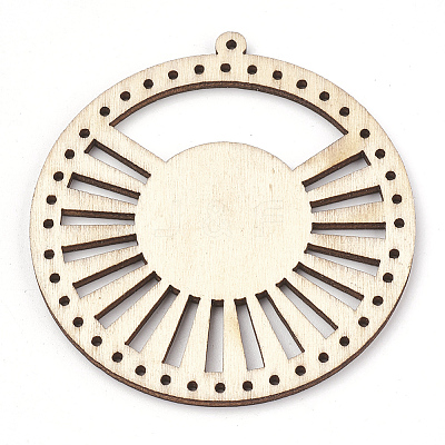 Undyed Wood Chandelier Component Links LS-X-WOOD-T008-44-1