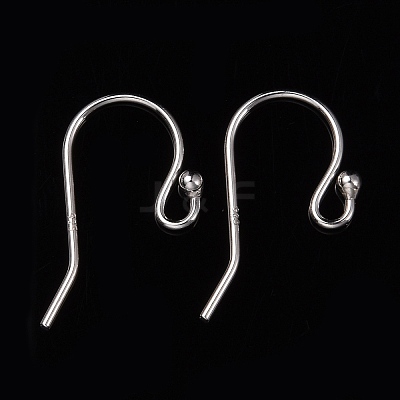 Anti-Tarnish Rhodium Plated 925 Sterling Silver Earring Hooks STER-I005-49P-1