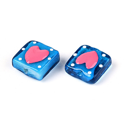 Handmade Spray Painted Lampwork Beads LAMP-N035-02E-1