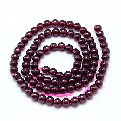 Mozambique Import Natural Grade AAAA Garnet Round Beads Strands G-E300-AAAA-4mm-1