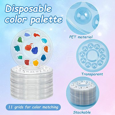 200Pcs Round PET Watercolor Oil Palette AJEW-WA0004-63-1