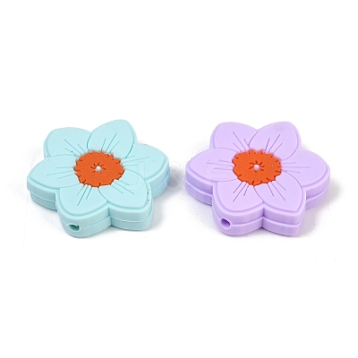 Flower Food Grade Silicone Focal Beads SIL-A011-02D-1